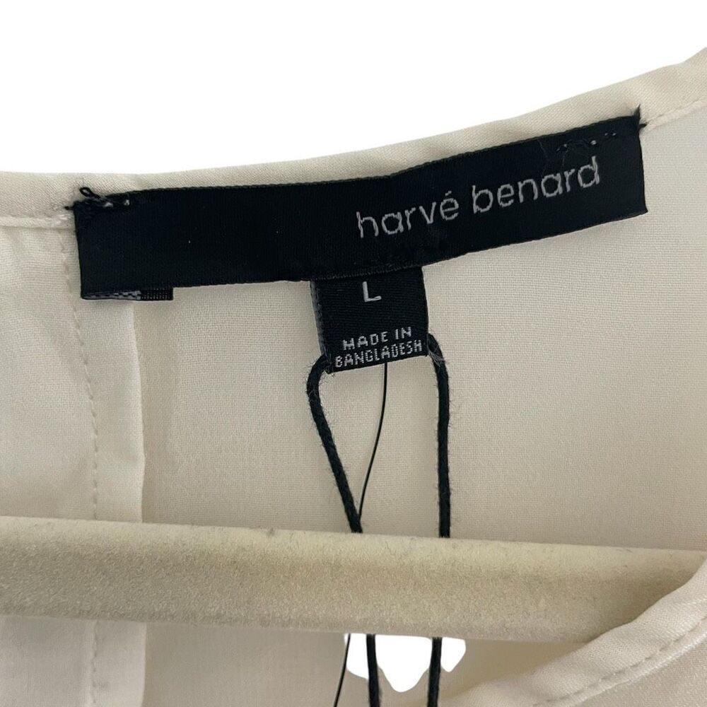 New Harve Benard Winter White Pullover Blouse Top Size Large Cream Lace - Picture 2 of 6